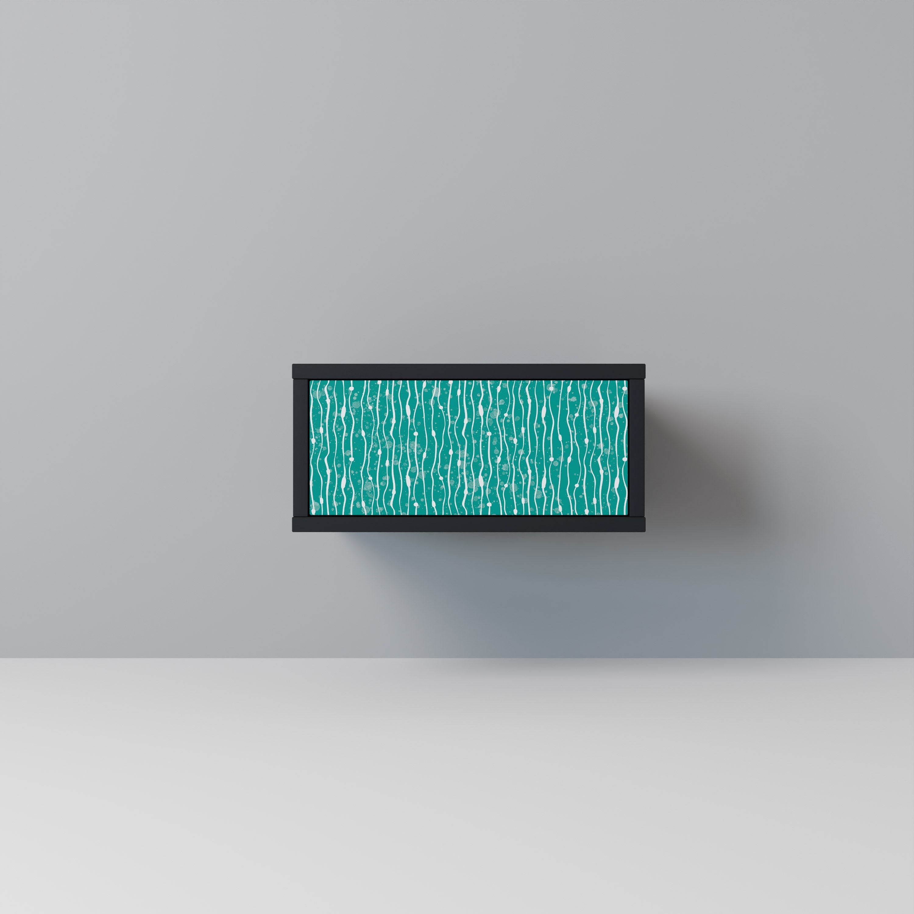 TURQUOISE RAIN Mesa de Cabeceira em Acabamento Preto