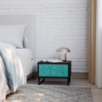 TURQUOISE RAIN Mesa de Cabeceira em Acabamento Preto