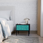 TURQUOISE RAIN Mesa de Cabeceira em Acabamento Preto