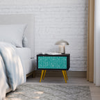 TURQUOISE RAIN Mesa de Cabeceira em Acabamento Preto