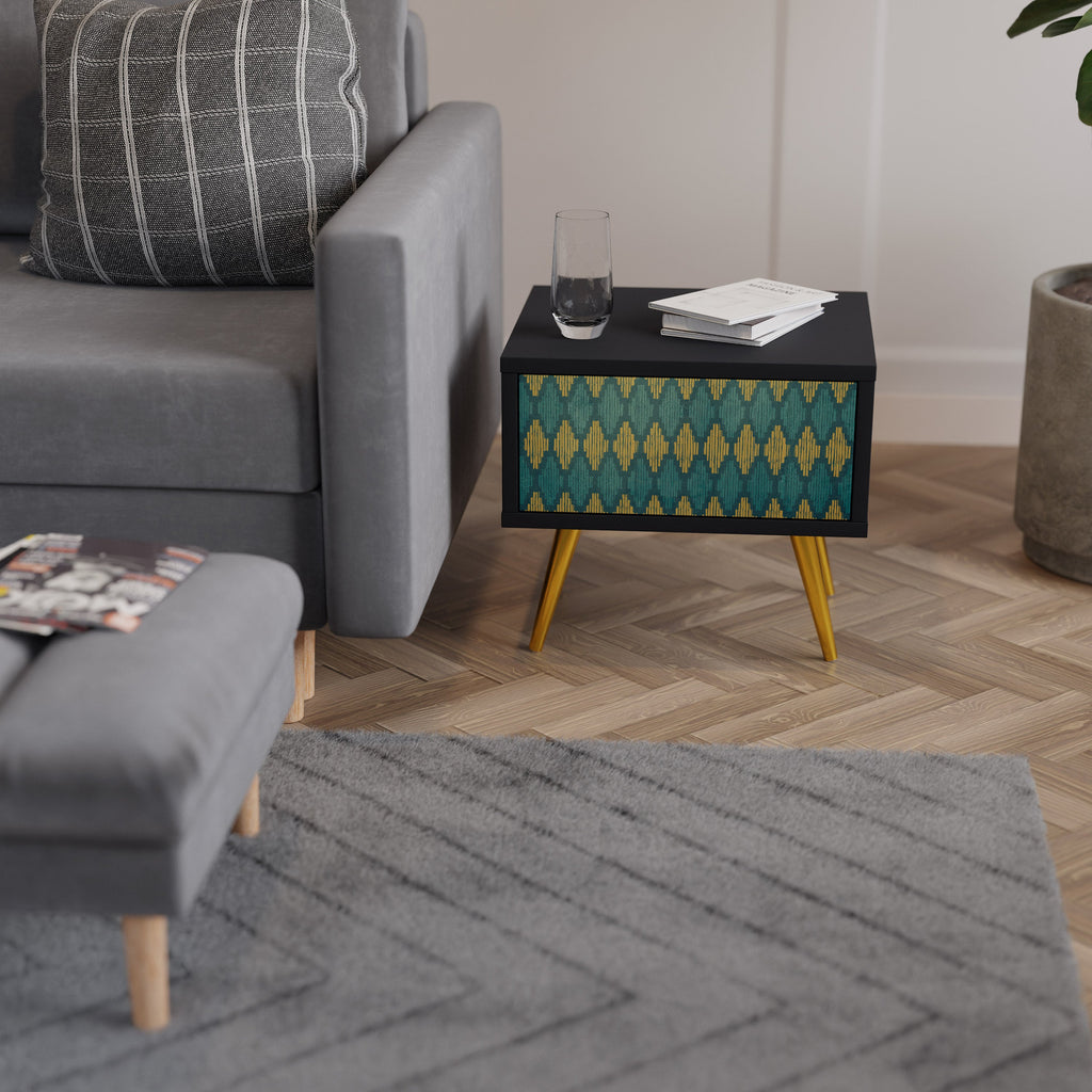 POLYGONS Mesa de Cabeceira em Acabamento Preto