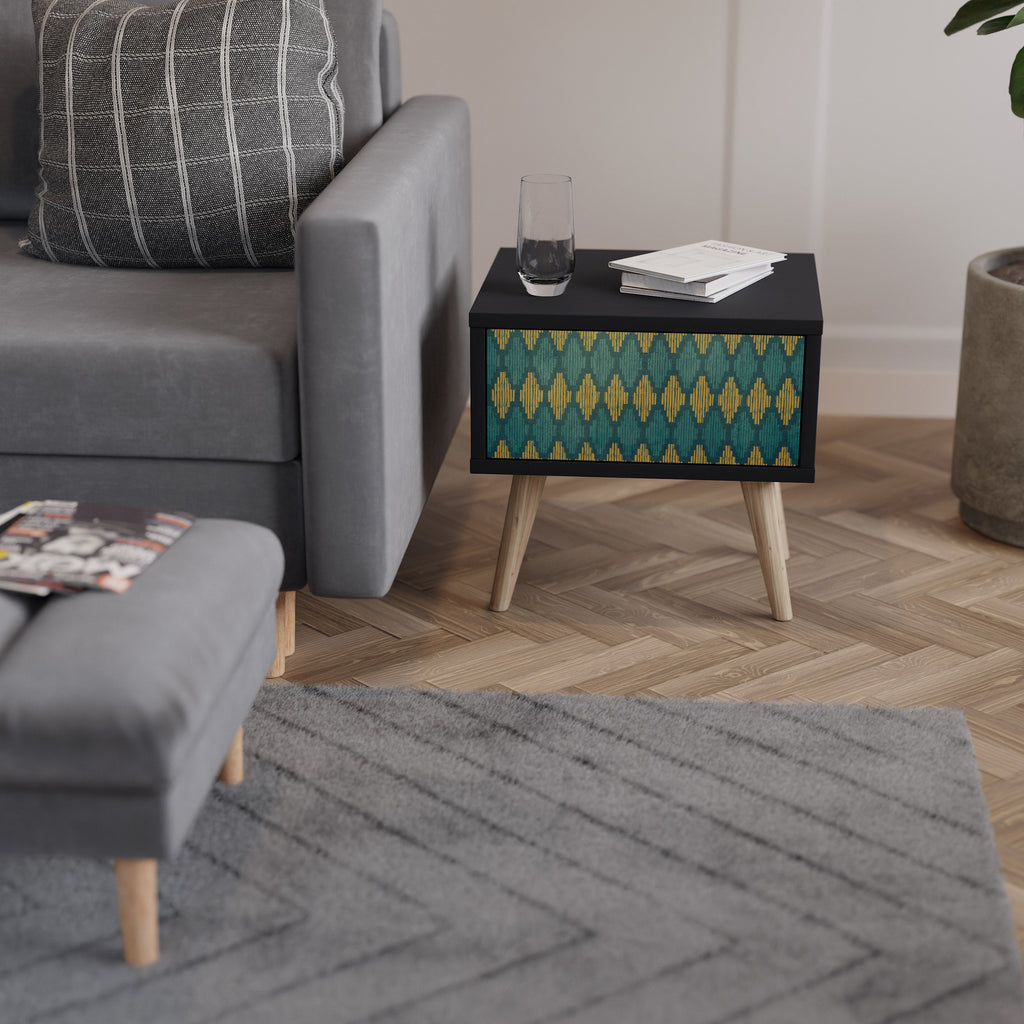 POLYGONS Mesa de Cabeceira em Acabamento Preto