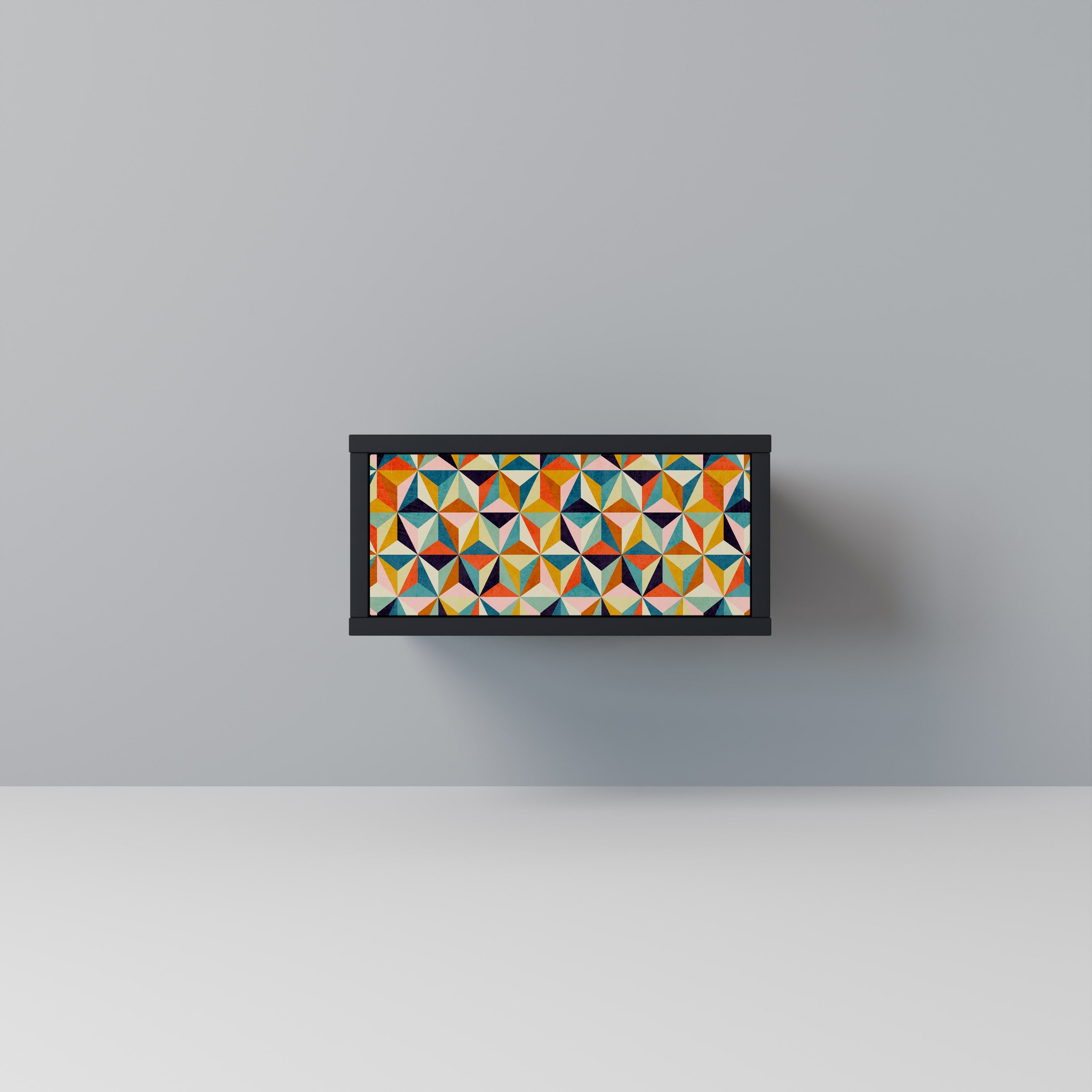 TESSELATE TREASURES Mesa de Cabeceira em Acabamento Preto