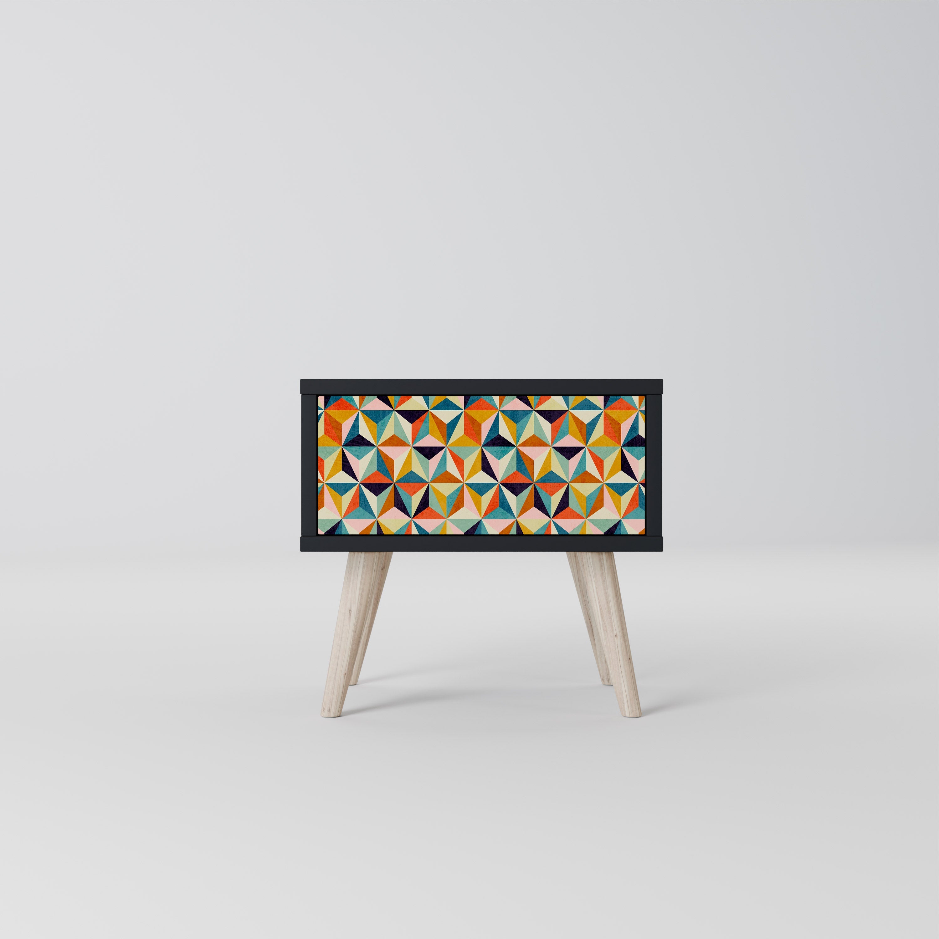 TESSELATE TREASURES Mesa de Cabeceira em Acabamento Preto