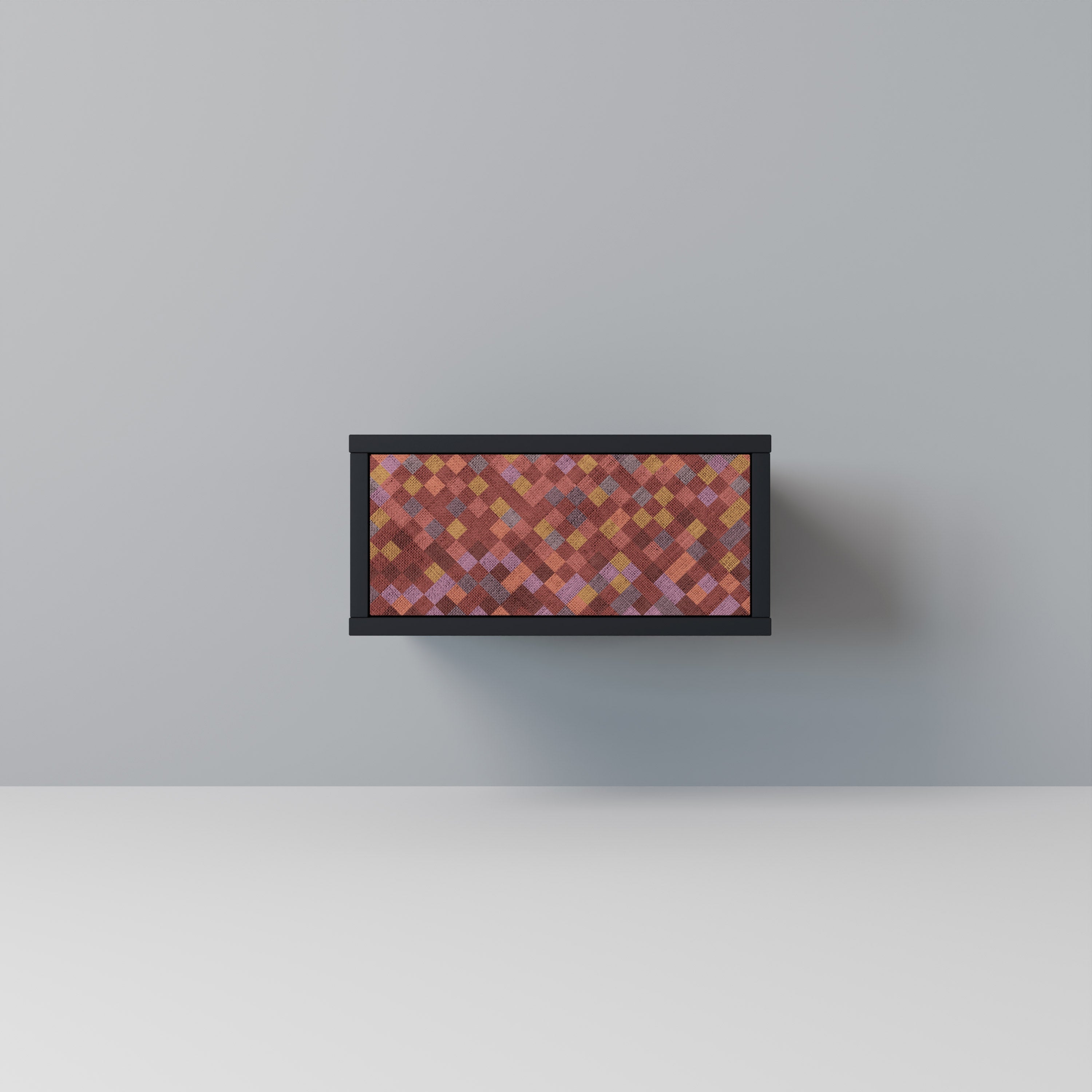 PAINTED SQUARES Mesa de Cabeceira em Acabamento Preto