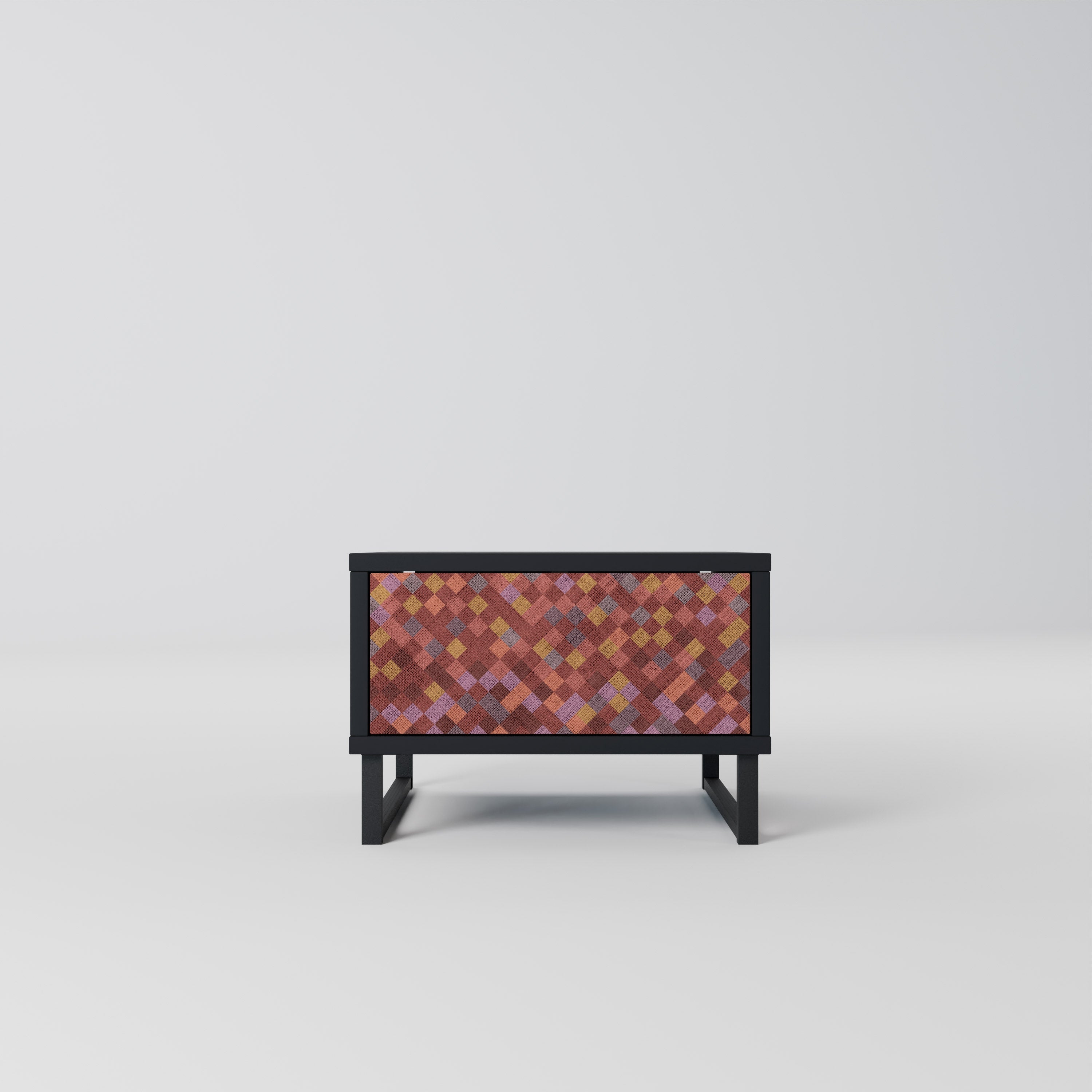 PAINTED SQUARES Mesa de Cabeceira em Acabamento Preto