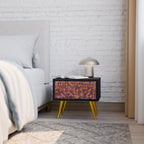 PAINTED SQUARES Mesa de Cabeceira em Acabamento Preto