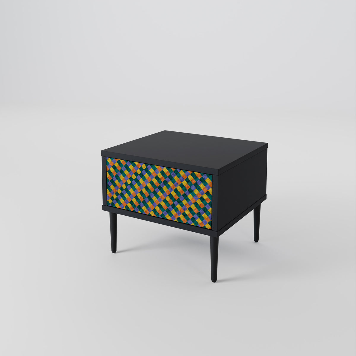 PAINTED SQUARES MIX Mesa de Cabeceira com Gaveta