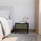 PAINTED SQUARES MIX Mesa de Cabeceira em Acabamento Preto