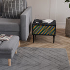 PAINTED SQUARES MIX Mesa de Cabeceira em Acabamento Preto