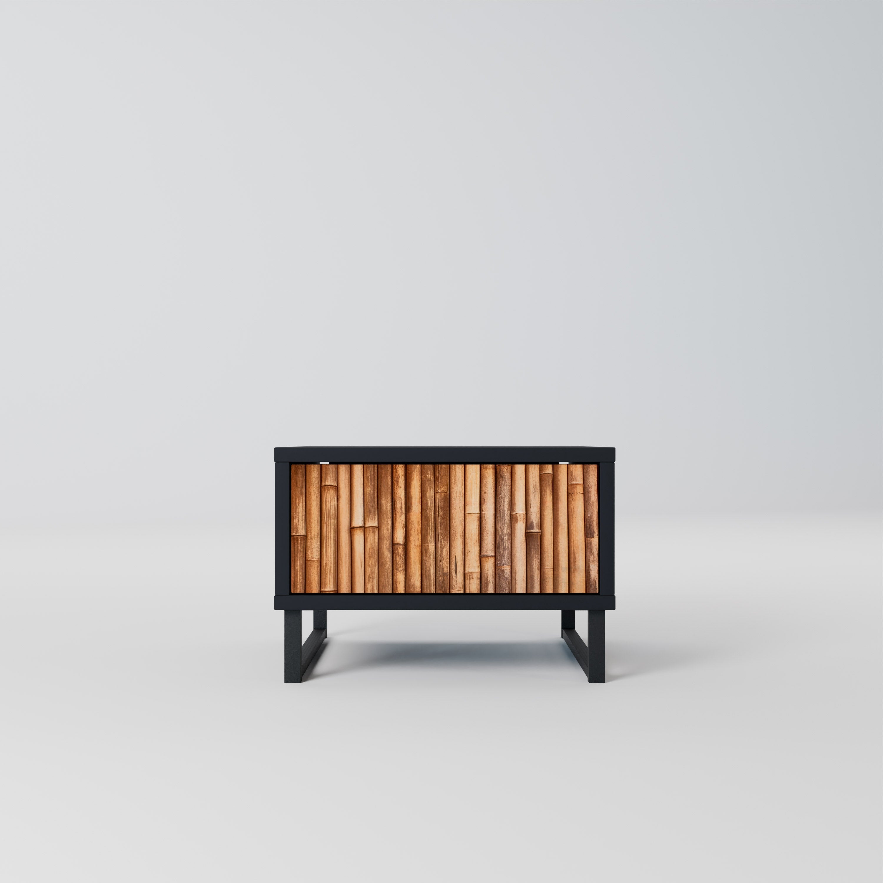 NATURAL WOOD Mesa de Cabeceira em Acabamento Preto