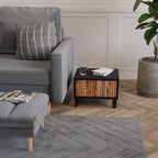 NATURAL WOOD Mesa de Cabeceira em Acabamento Preto