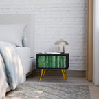 NATURAL GREEN Mesa de Cabeceira em Acabamento Preto