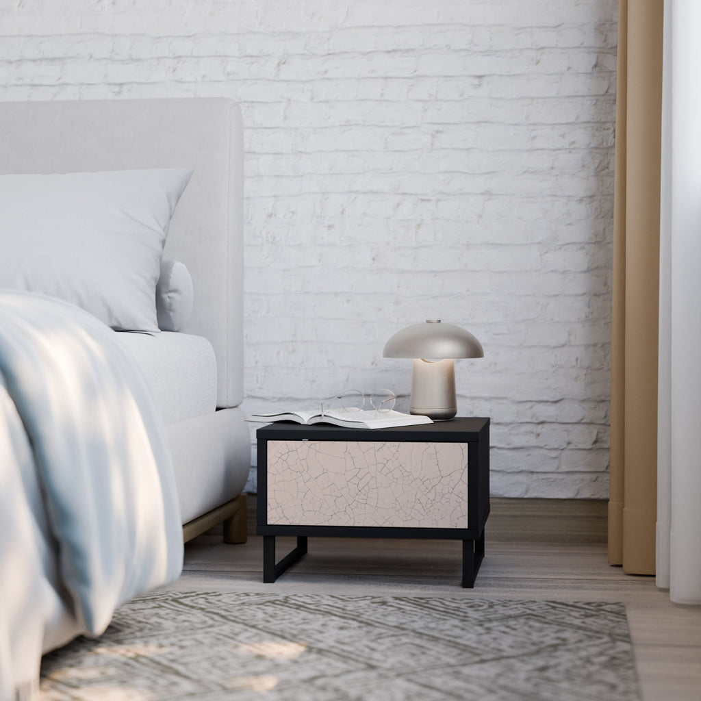 CERAMIC TEXTURE Mesa de Cabeceira em Acabamento Preto