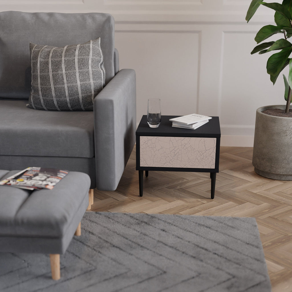 CERAMIC TEXTURE Mesa de Cabeceira em Acabamento Preto