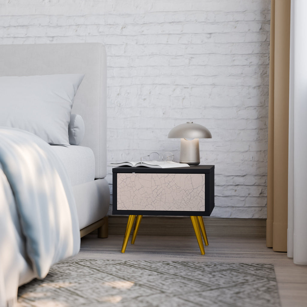 CERAMIC TEXTURE Mesa de Cabeceira em Acabamento Preto