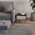 CERAMIC TEXTURE Mesa de Cabeceira em Acabamento Preto