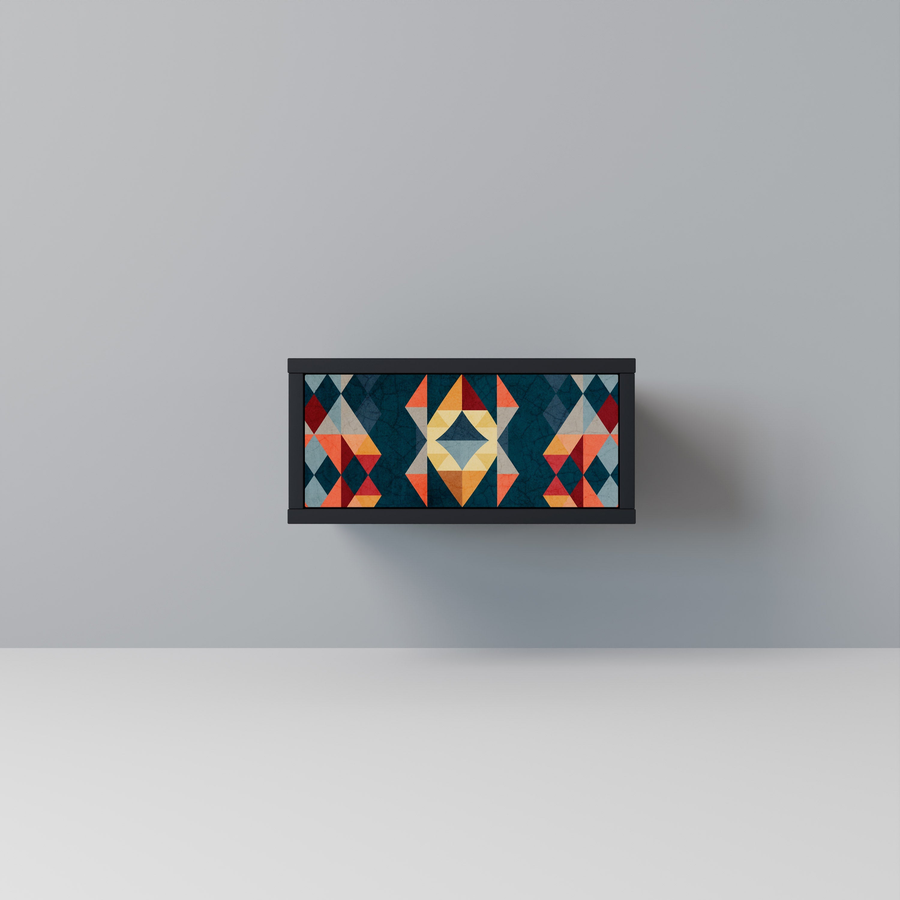 CRACKED ILLUSION Mesa de Cabeceira em Acabamento Preto