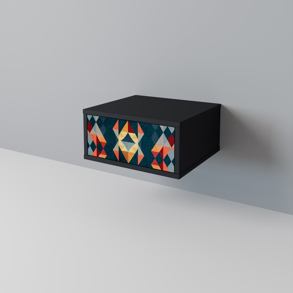 CRACKED ILLUSION Mesa de Cabeceira em Acabamento Preto