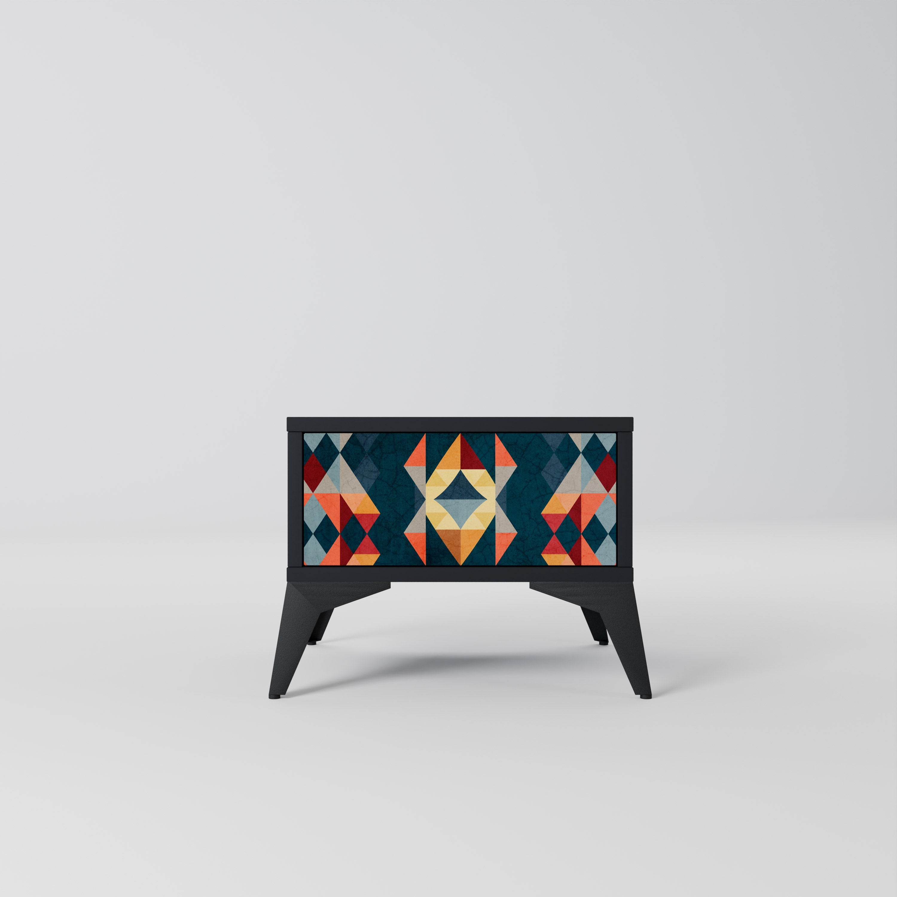 CRACKED ILLUSION Mesa de Cabeceira em Acabamento Preto