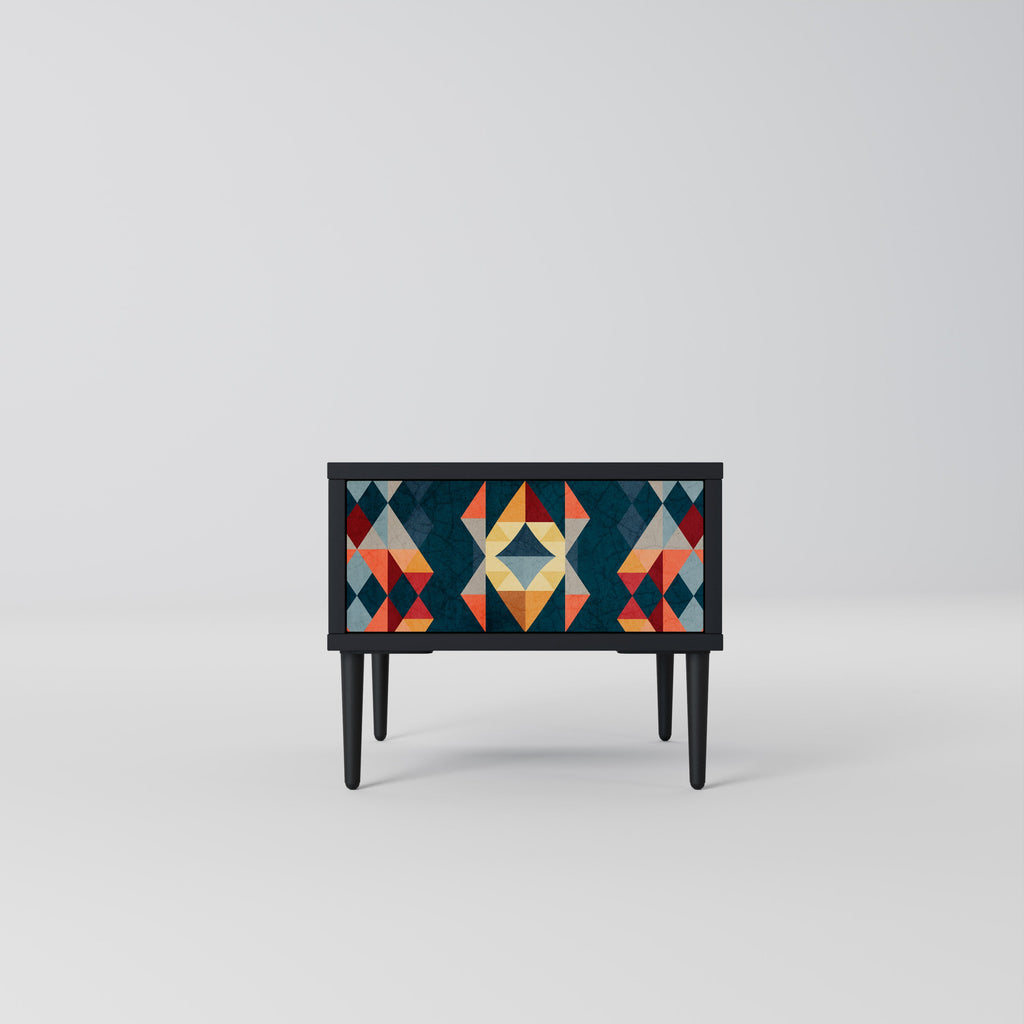 CRACKED ILLUSION Mesa de Cabeceira em Acabamento Preto