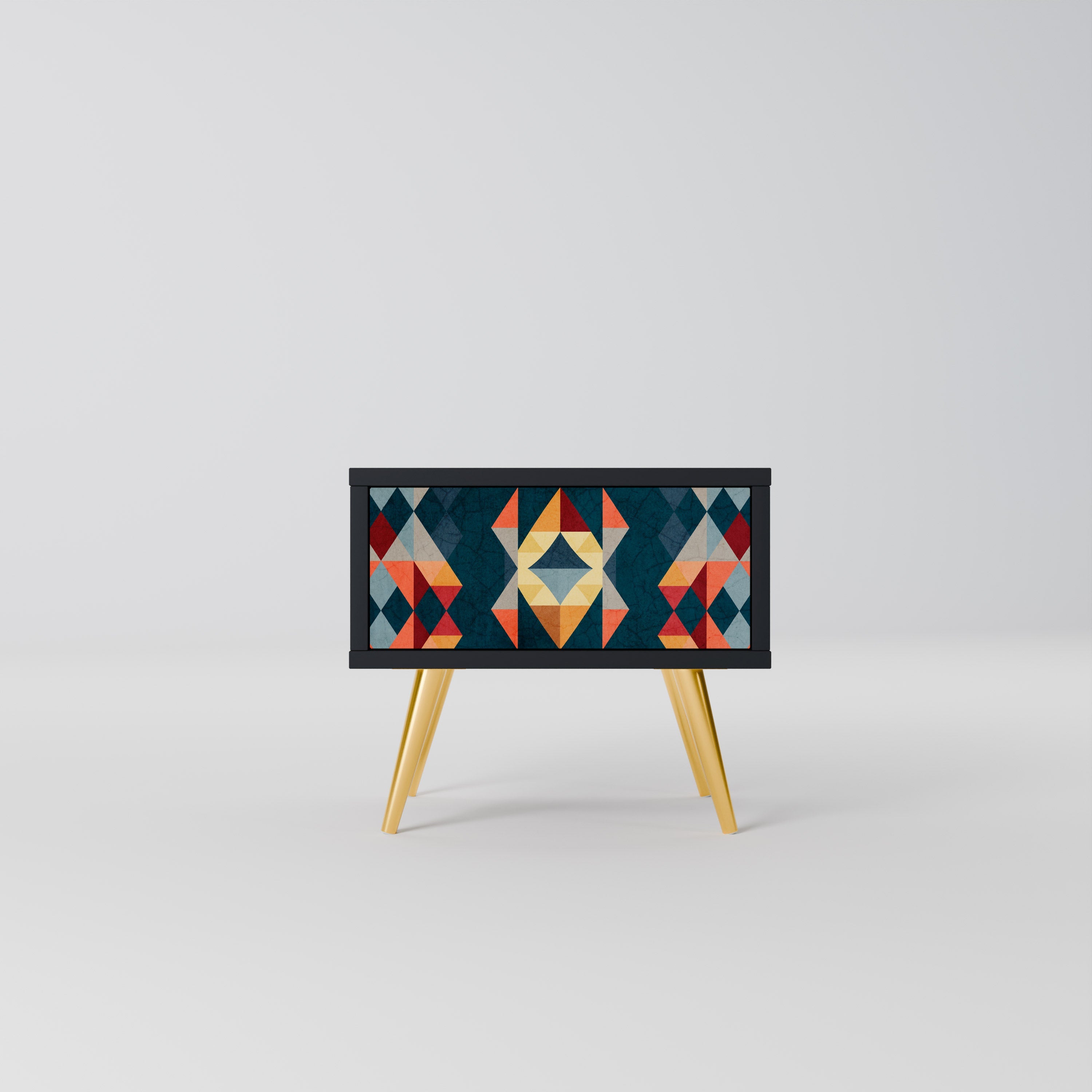 CRACKED ILLUSION Mesa de Cabeceira em Acabamento Preto