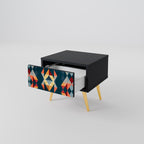 CRACKED ILLUSION Mesa de Cabeceira em Acabamento Preto