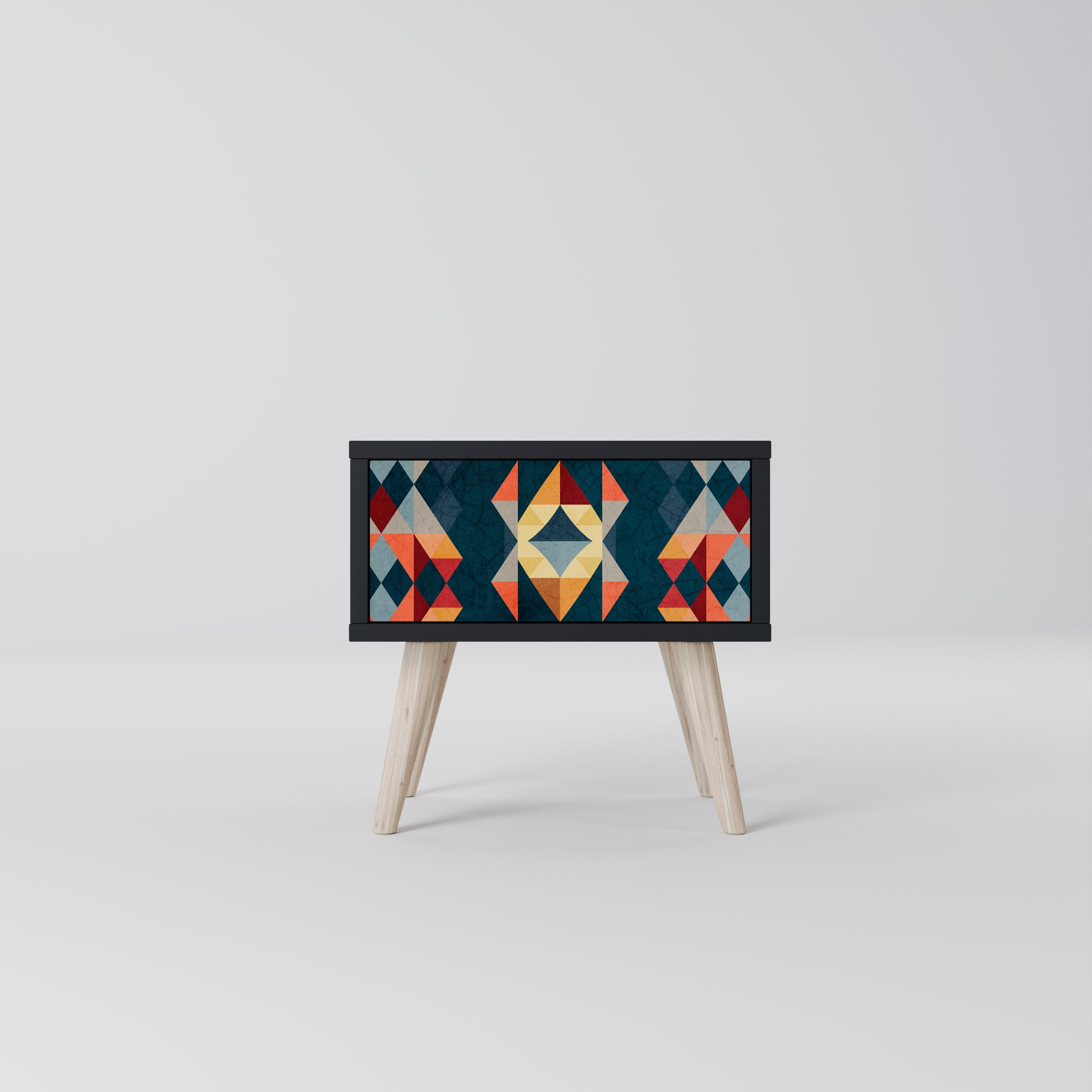 CRACKED ILLUSION Mesa de Cabeceira em Acabamento Preto