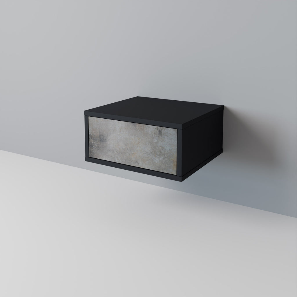 CONCRETE WALL Nightstand in Black Finish
