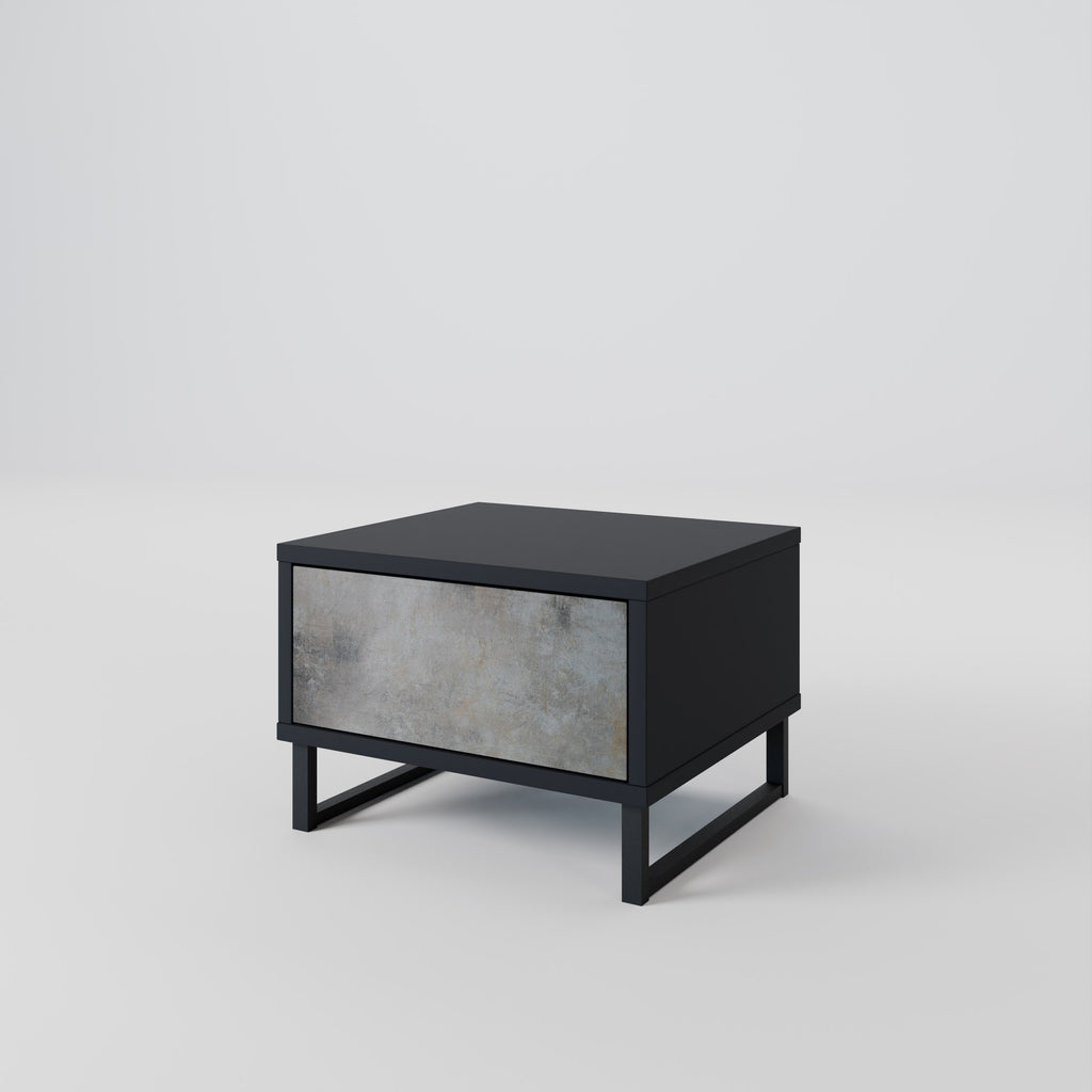 CONCRETE WALL Nightstand in Black Finish