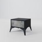 CONCRETE WALL Nightstand in Black Finish