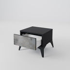 CONCRETE WALL Nightstand in Black Finish