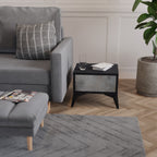 CONCRETE WALL Nightstand in Black Finish