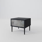 CONCRETE WALL Nightstand in Black Finish