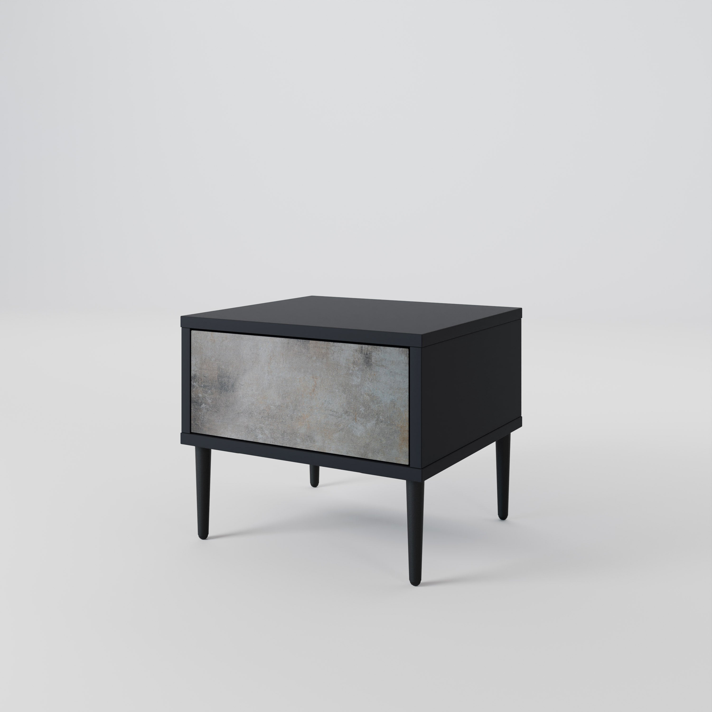 CONCRETE WALL Nightstand in Black Finish