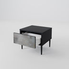 CONCRETE WALL Nightstand in Black Finish