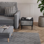 CONCRETE WALL Nightstand in Black Finish