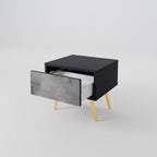CONCRETE WALL Nightstand in Black Finish