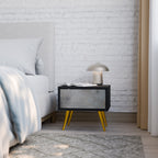 CONCRETE WALL Nightstand in Black Finish
