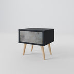 CONCRETE WALL Nightstand in Black Finish