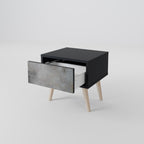 CONCRETE WALL Nightstand in Black Finish