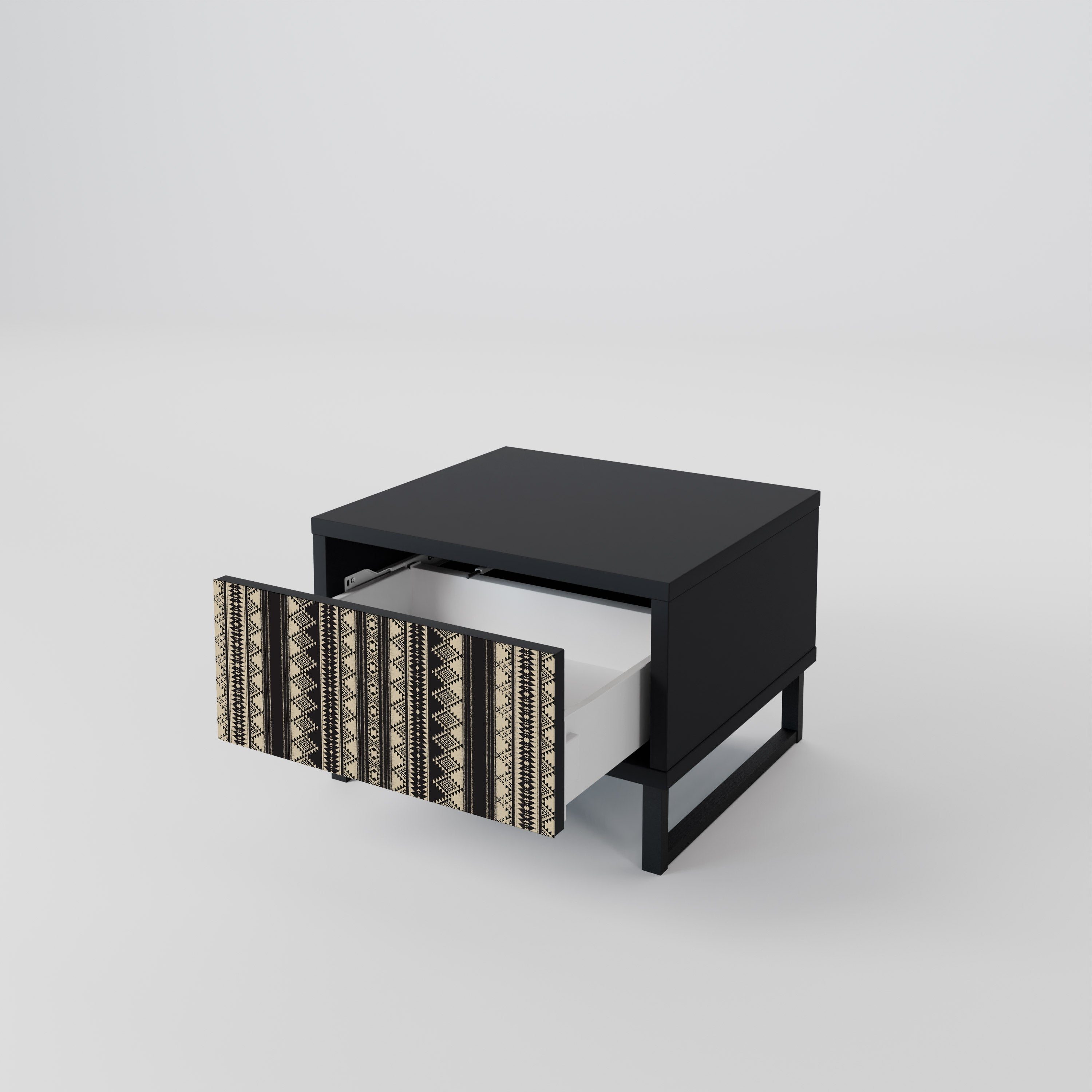 AZTEC Mesa de Cabeceira em Acabamento Preto