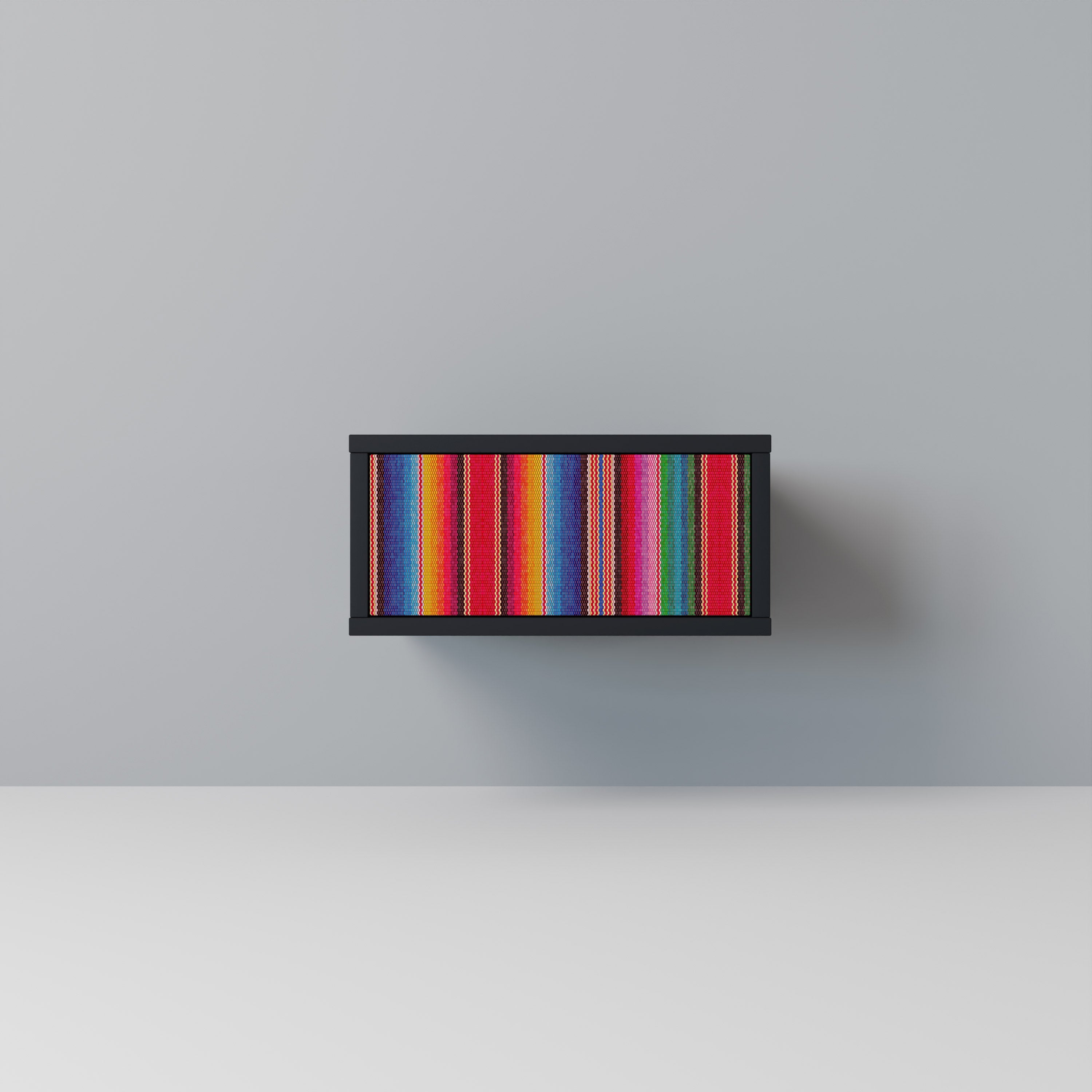 ETHNIC MEXICAN Mesa de Cabeceira em Acabamento Preto