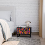 ELECTRIC PATTERNS Mesa de Cabeceira em Acabamento Preto