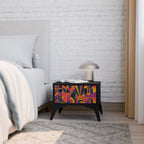 ELECTRIC PATTERNS Mesa de Cabeceira em Acabamento Preto