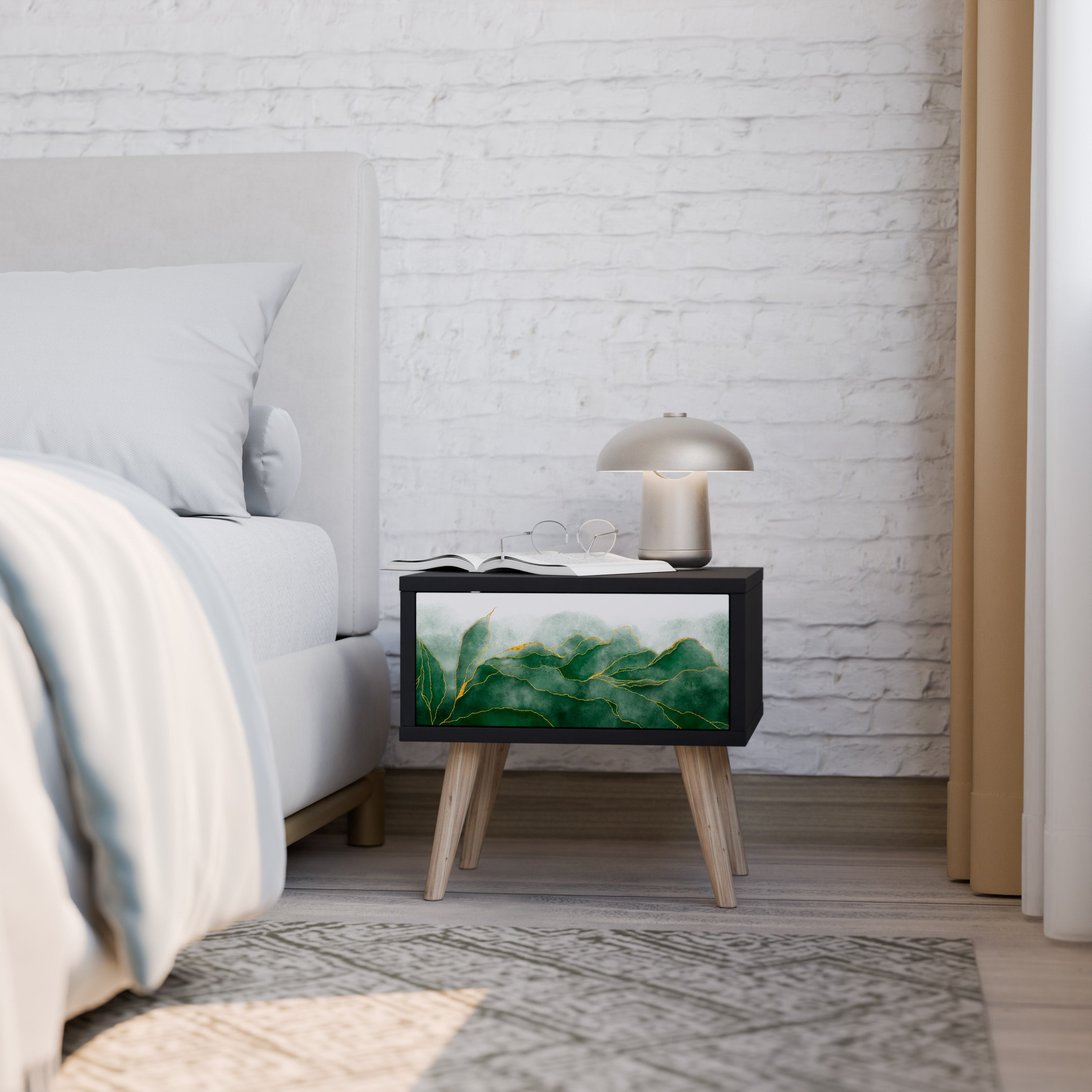 EXPENSIVE NATURE Mesa de Cabeceira em Acabamento Preto