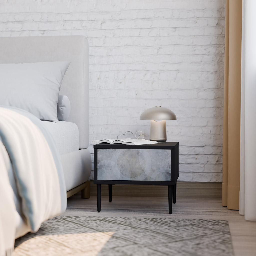 MUTED ARC Mesa de Cabeceira em Acabamento Preto