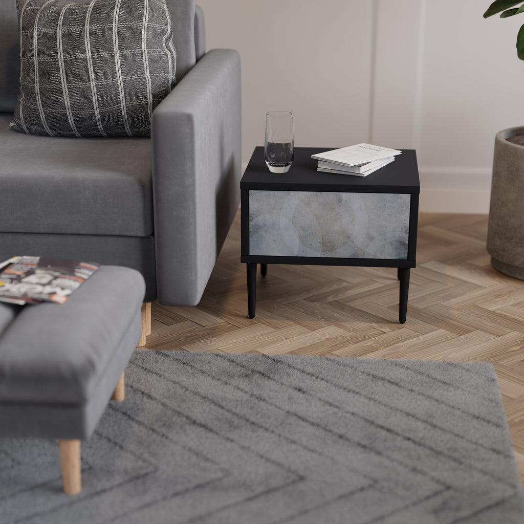 MUTED ARC Mesa de Cabeceira em Acabamento Preto