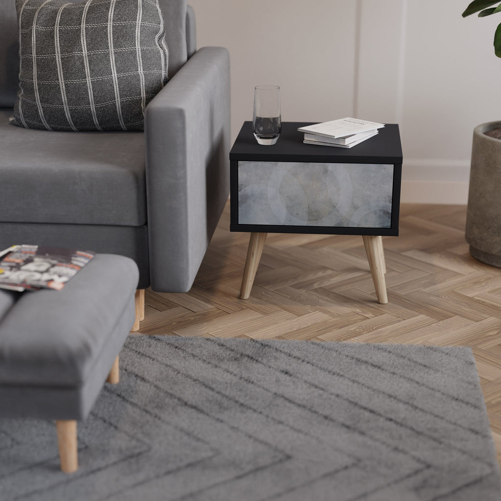 MUTED ARC Mesa de Cabeceira em Acabamento Preto