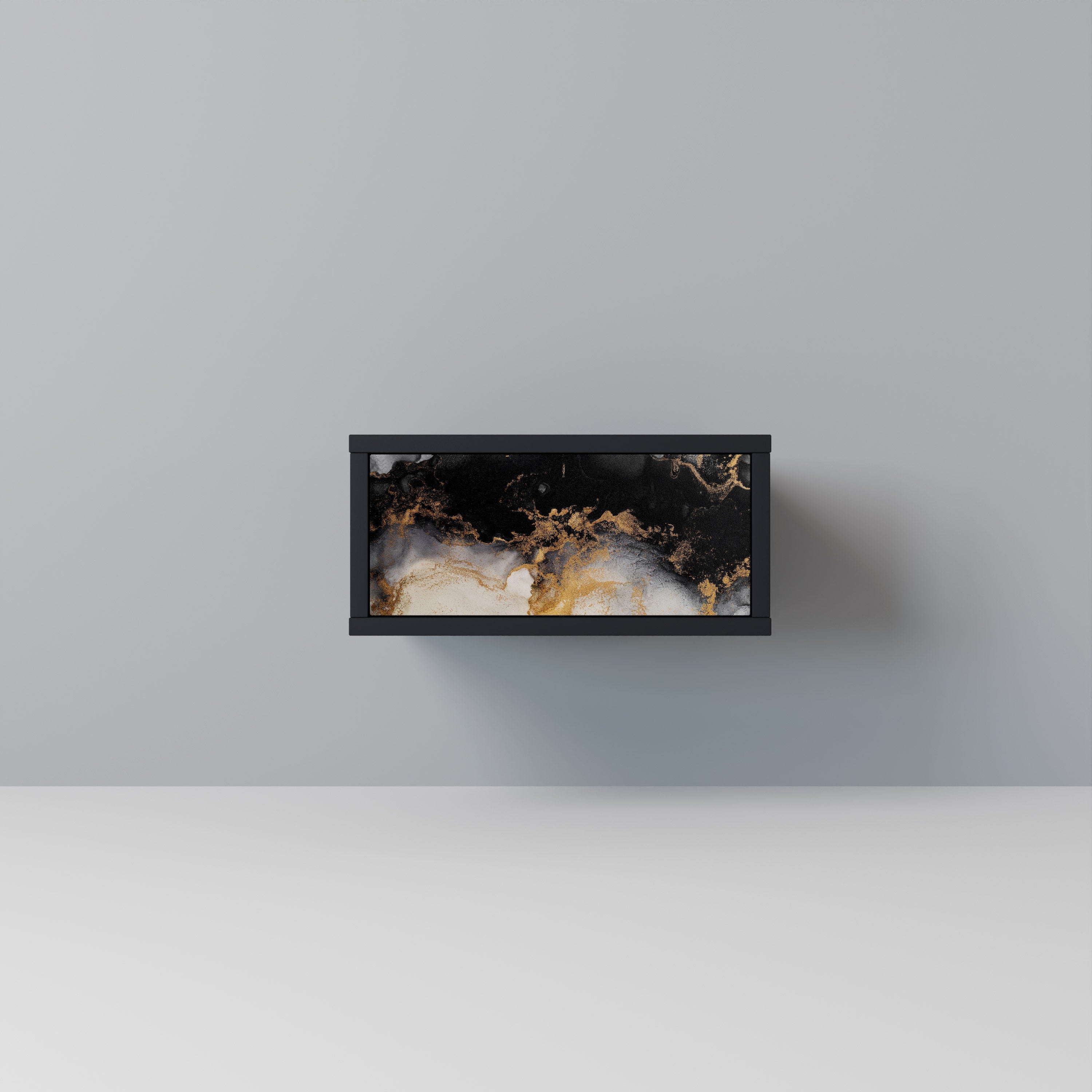 MARBLE OF TOMMORROW Mesa de Cabeceira em Acabamento Preto